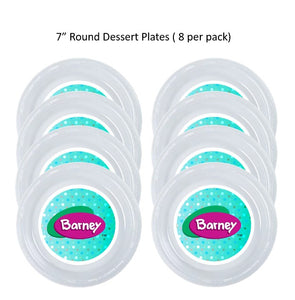 Barney Clear Plastic Disposable Party Plates, 8pc per Pack, Choose Size