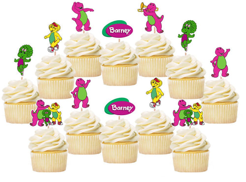 Barney Cupcake Toppers, Party Supplies
