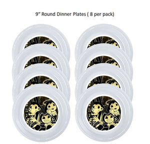 Bendy and the Ink Machine Clear Plastic Disposable Party Plates, 8pc per Pack, Choose Size