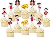 Load image into Gallery viewer, Betty Boop Cupcake Toppers, Party Supplies