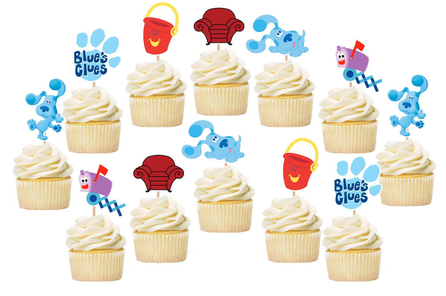 Blues Clues Cupcake Toppers, Handmade