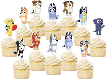 Load image into Gallery viewer, Bluey Cupcake Toppers, Party Supplies