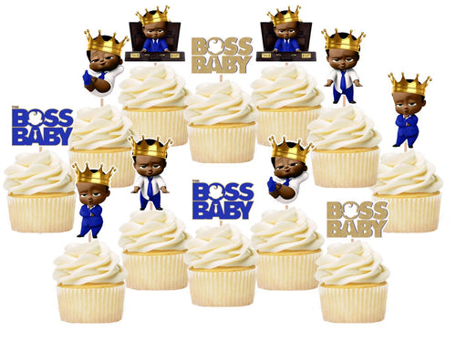 African Afro Boss Baby Cupcake Toppers