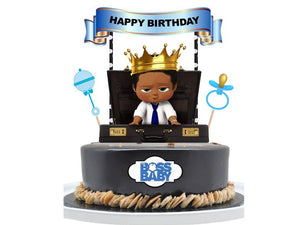 African American Boss Baby Cake Topper, Party Supplies