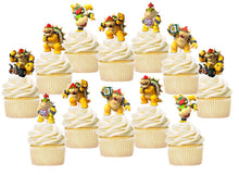 Load image into Gallery viewer, Bowser Cupcake Toppers, Party Supplies