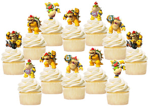 Bowser Cupcake Toppers, Party Supplies