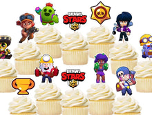 Load image into Gallery viewer, Brawl Stars Cupcake Toppers, Party Supplies, Cake Decorations