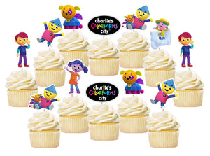 Charlies Colorforms City Cupcake Toppers, Party Supplies