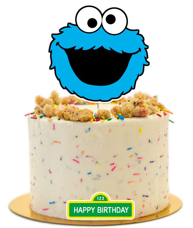 Sesame Street Cookie Monster Cake Topper, Handmade, Party Supplies – Party  Mania USA