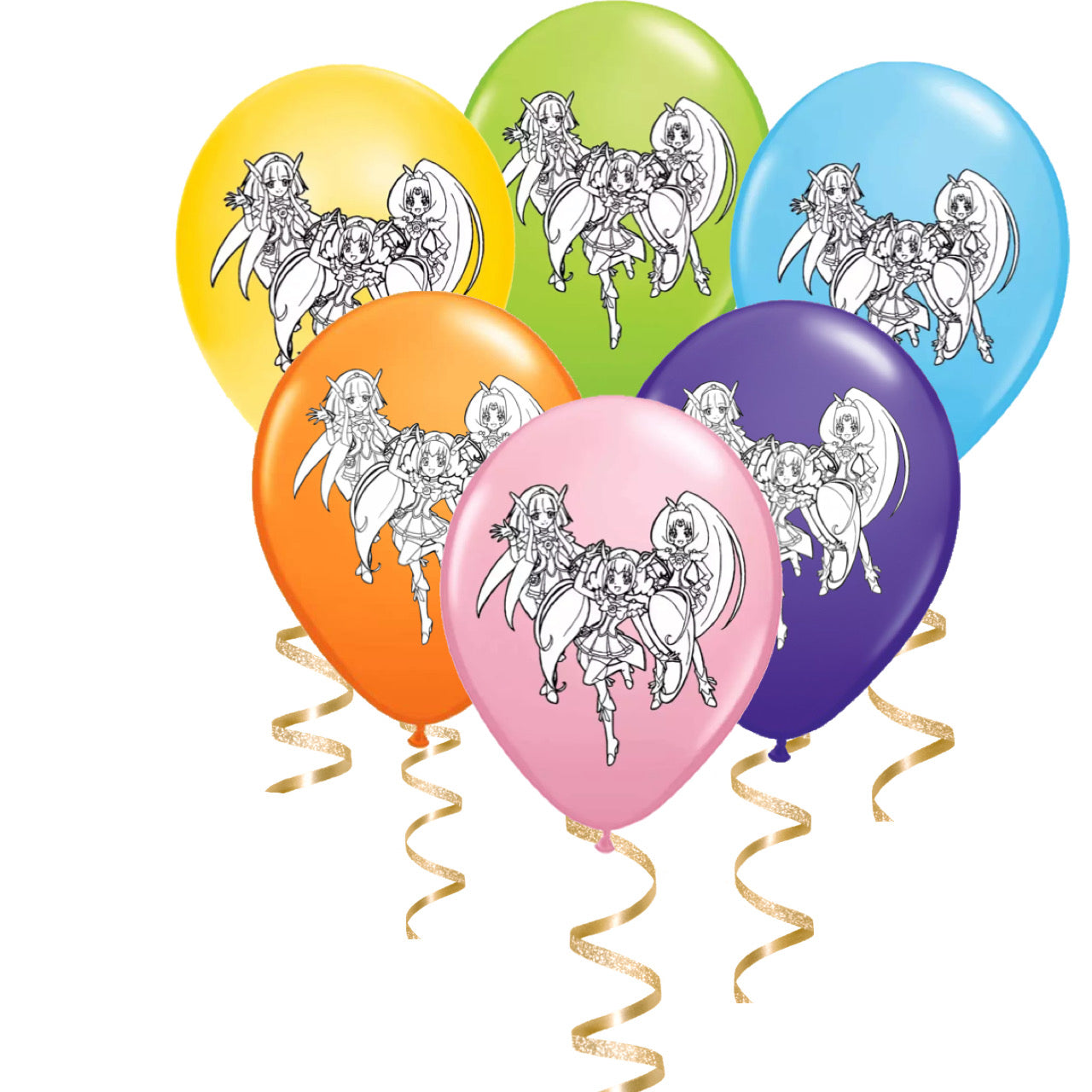 Glitter Force party birthday balloons 