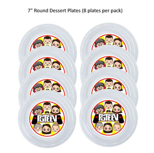 FGTEEV Clear Plastic Disposable Party Plates, 8pc per Pack, Choose Size