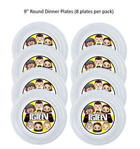 FGTEEV Clear Plastic Disposable Party Plates, 8pc per Pack, Choose Size
