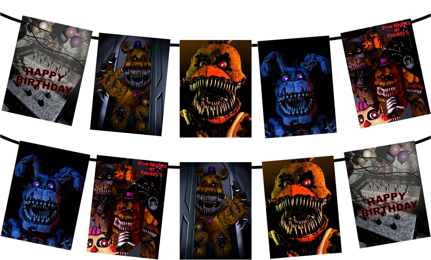 Five Nights at Freddy's 4 Birthday Party Banner 7ft, Birthday Party Su –  Party Mania USA