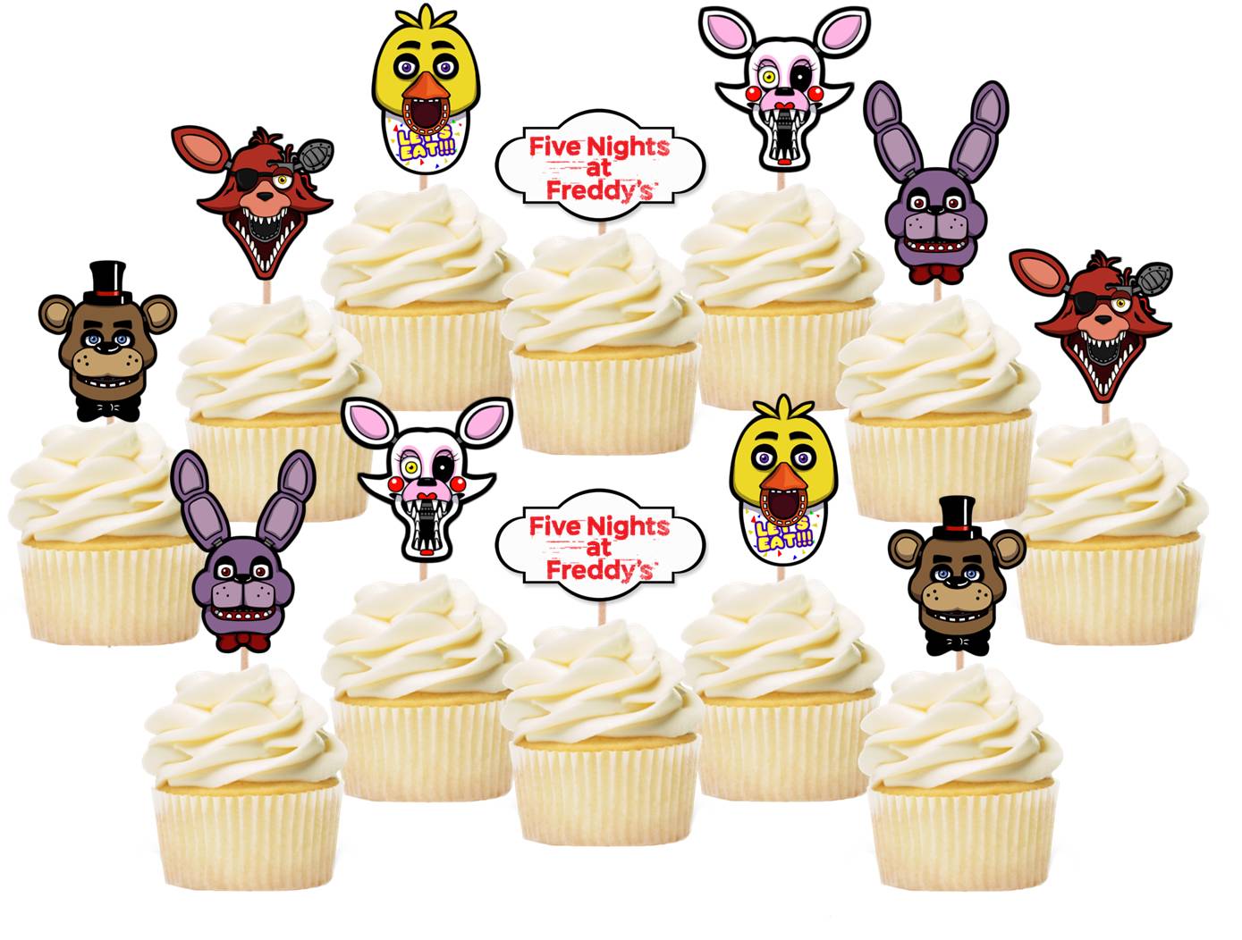 Five Nights at Freddy's Cupcake Toppers FNAF Birthday Party 5 Nights  Freddy's Stickers 5 Nights Freddy's Video Game Party 100817 (Download Now)  
