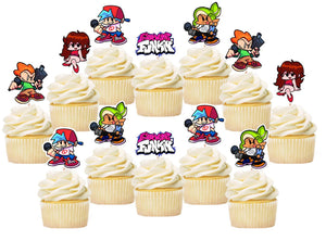 Friday Night Funkin Cupcake Toppers, Party Supplies