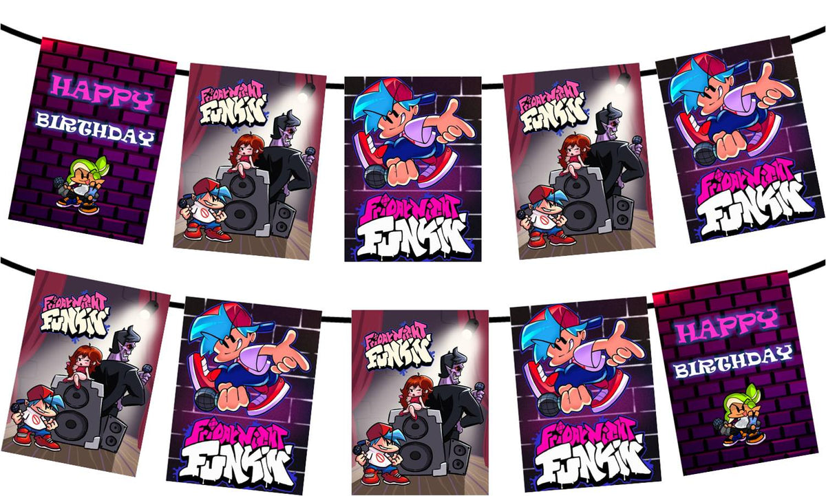 Friday Night Funkin Birthday Party Banner 7ft, Birthday Party Supplies ...