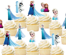 Load image into Gallery viewer, Frozen Cupcake Toppers, Party Supplies