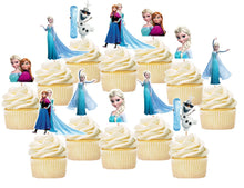 Load image into Gallery viewer, Frozen Cupcake Toppers, Party Supplies