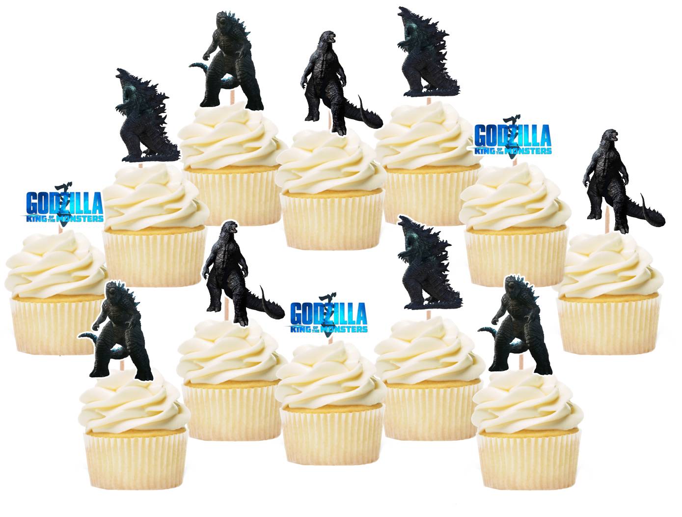 Godzilla cupcake toppers