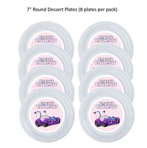 Gabby's Dollhouse Clear Plastic Disposable Party Plates, 8pc per Pack, Choose Size