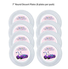 Load image into Gallery viewer, Glitter Force Clear Plastic Disposable Party Plates, 8pc per Pack, Choose Size