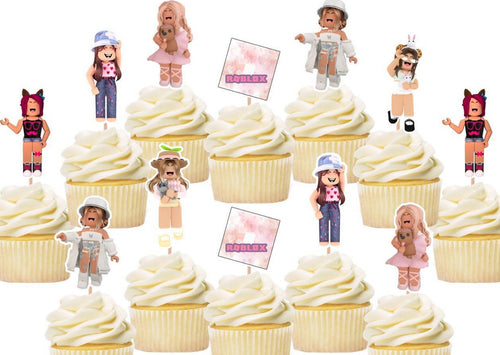 Girl Roblox Cupcake Toppers Party Supplies, Party Supplies