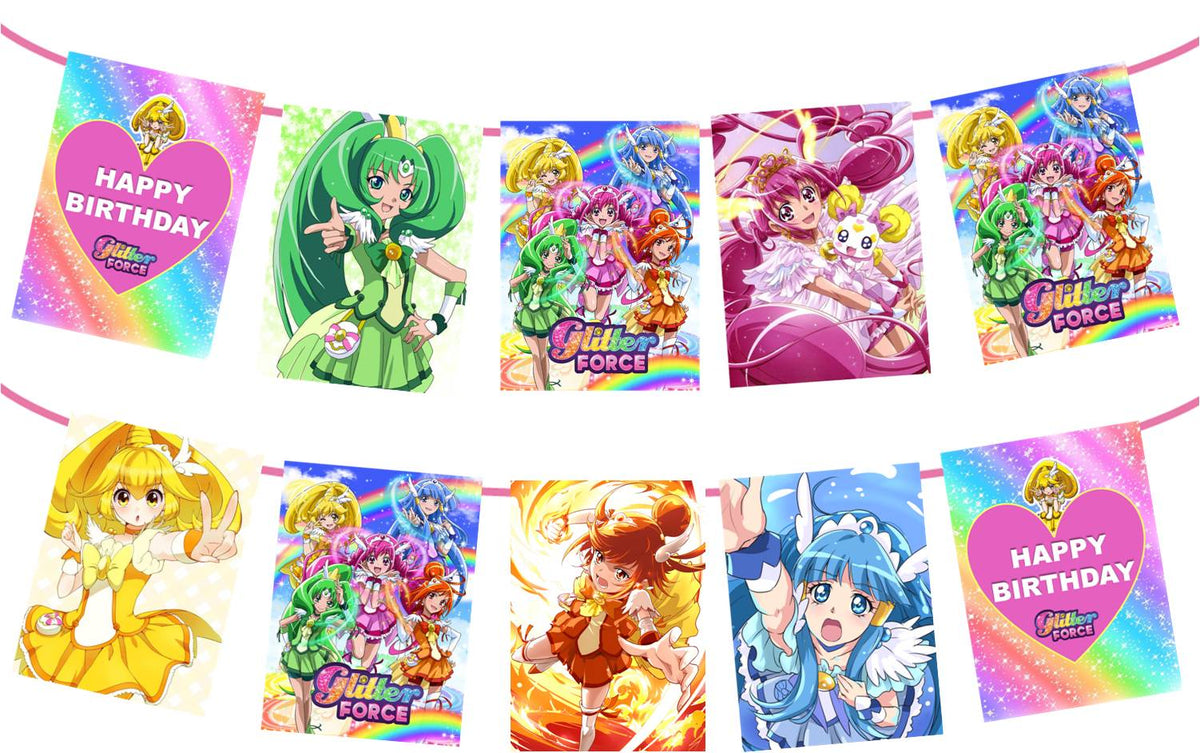 Glitter Force Happy Birthday Banner, 7ft Long Party Mania USA
