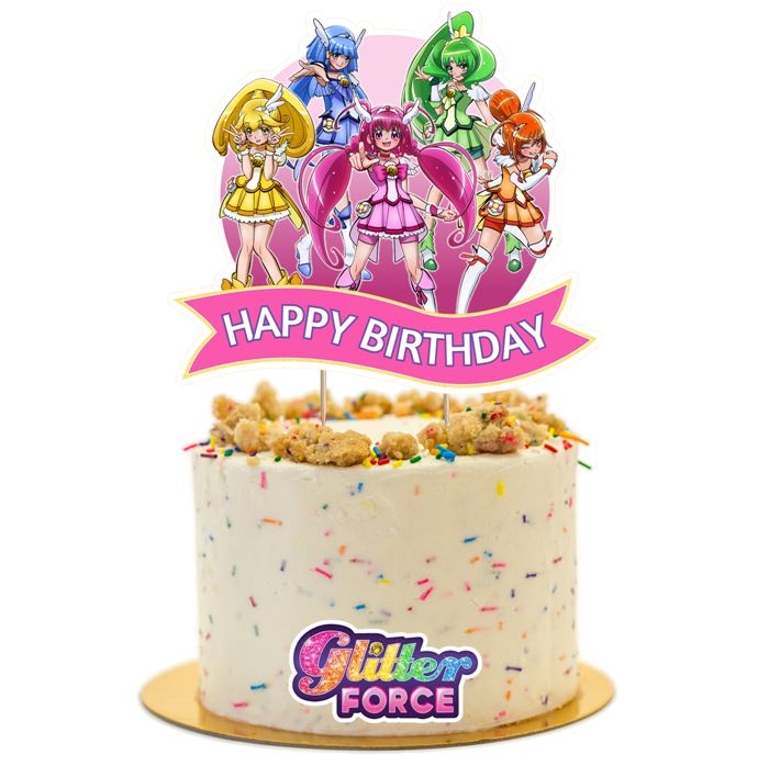 Glitter Force Cupcake Toppers, Handmade – Party Mania USA