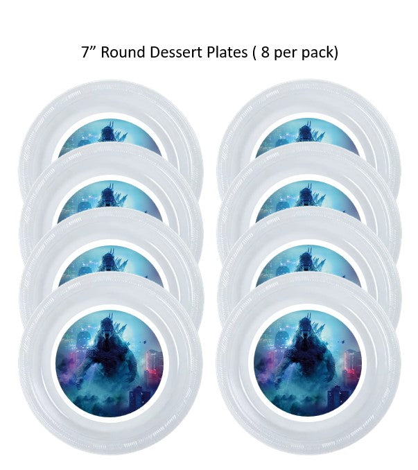 Godzilla Clear Plastic Disposable Party Plates, 8pc per Pack, Choose Size