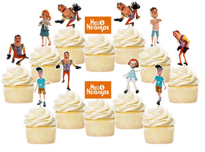 Hello Neighbor Cupcake Toppers, Handmade