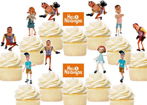 Hello Neighbor Cupcake Toppers, Handmade