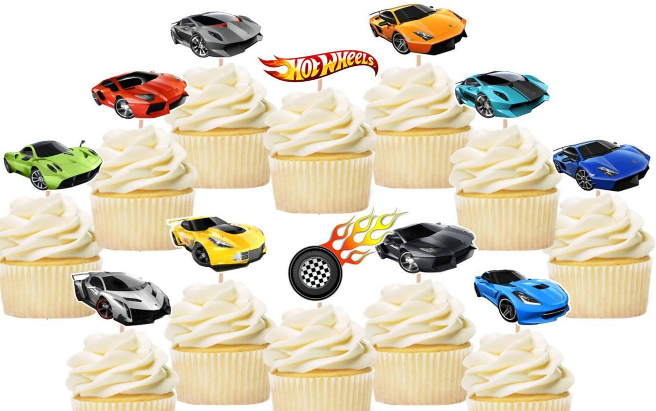 Hot Wheels Cupcake Toppers – Party Mania USA hot-wheels-cupcake-toppers-party-mania-usa