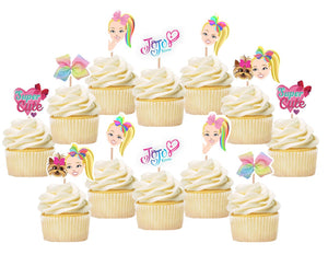 Jojo Siwa Cupcake Toppers, Handmade
