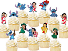 Load image into Gallery viewer, Lilo and Stitch cupcake toppers