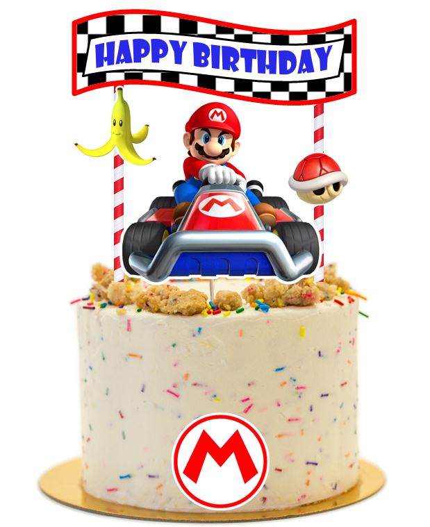 Mario Cart Birthday Cake Topper