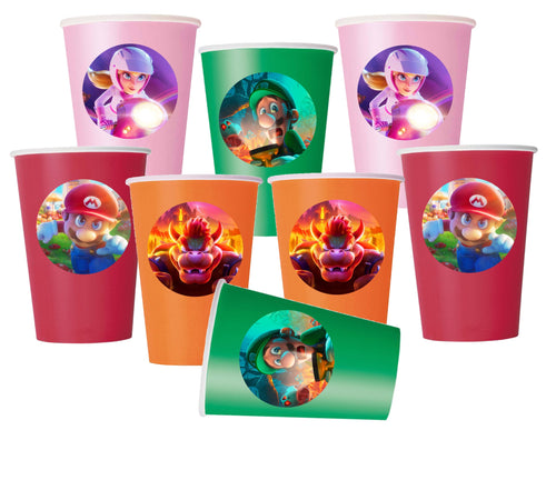 Super Mario Party Cups Birthday Supplies