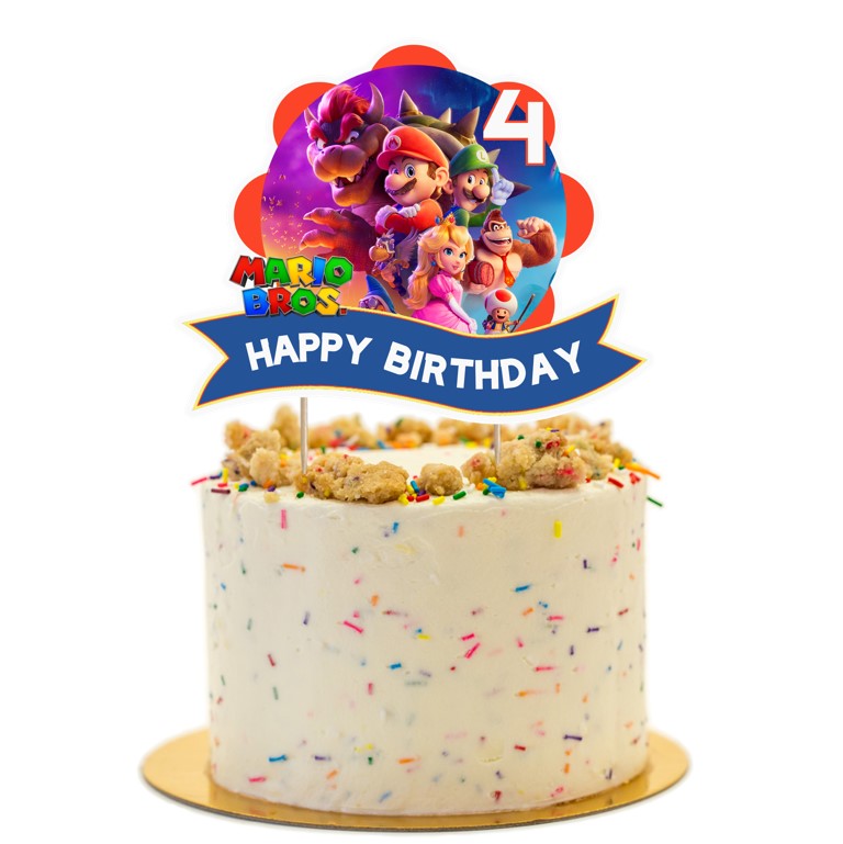 Super Mario Bros. Cake Topper Party Supplies, Choose Age – Party Mania USA