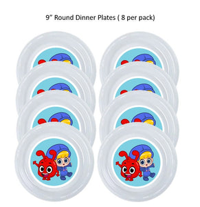 Morphle Clear Plastic Disposable Party Plates, 8pc per Pack, Choose Size