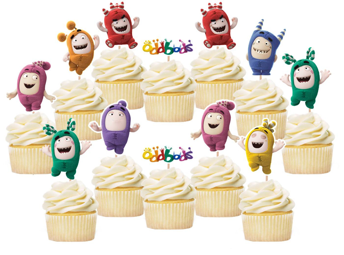 Oddbods Cupcake Toppers, Handmade – Party Mania USA