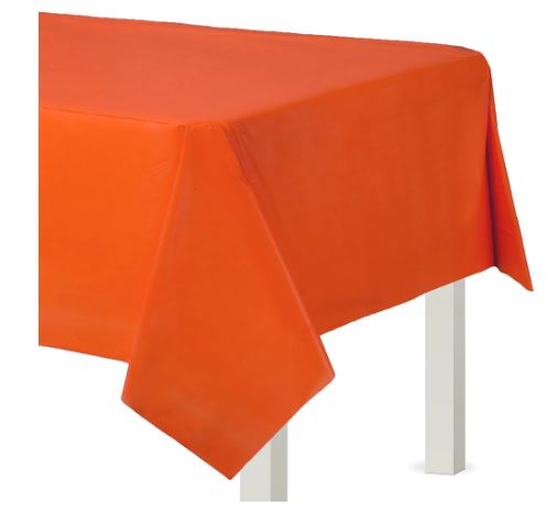 Orange Plastic Rectangular Tablecover, 54x108 in – Party Mania USA