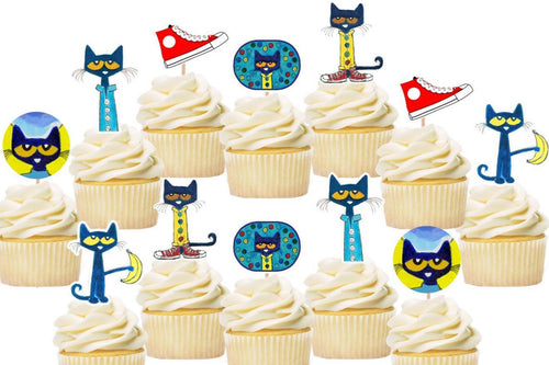 Pete The Cat Cupcake Toppers, Handmade