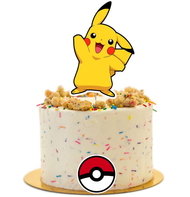 Pikachu Birthday Cake Topper, Pokemon Birthday Party Supplies Cake Dec –  Party Mania USA