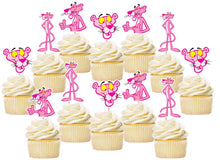 Load image into Gallery viewer, Pink Panther Cupcake Toppers, Party Supplies, Handmade