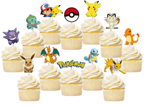Pokemon Cupcake Toppers, Pikachu Toppers, Handmade