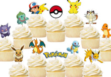 Load image into Gallery viewer, pokemon cupcake toppers, cake decorations