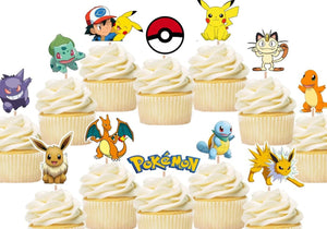 pokemon cupcake toppers, cake decorations