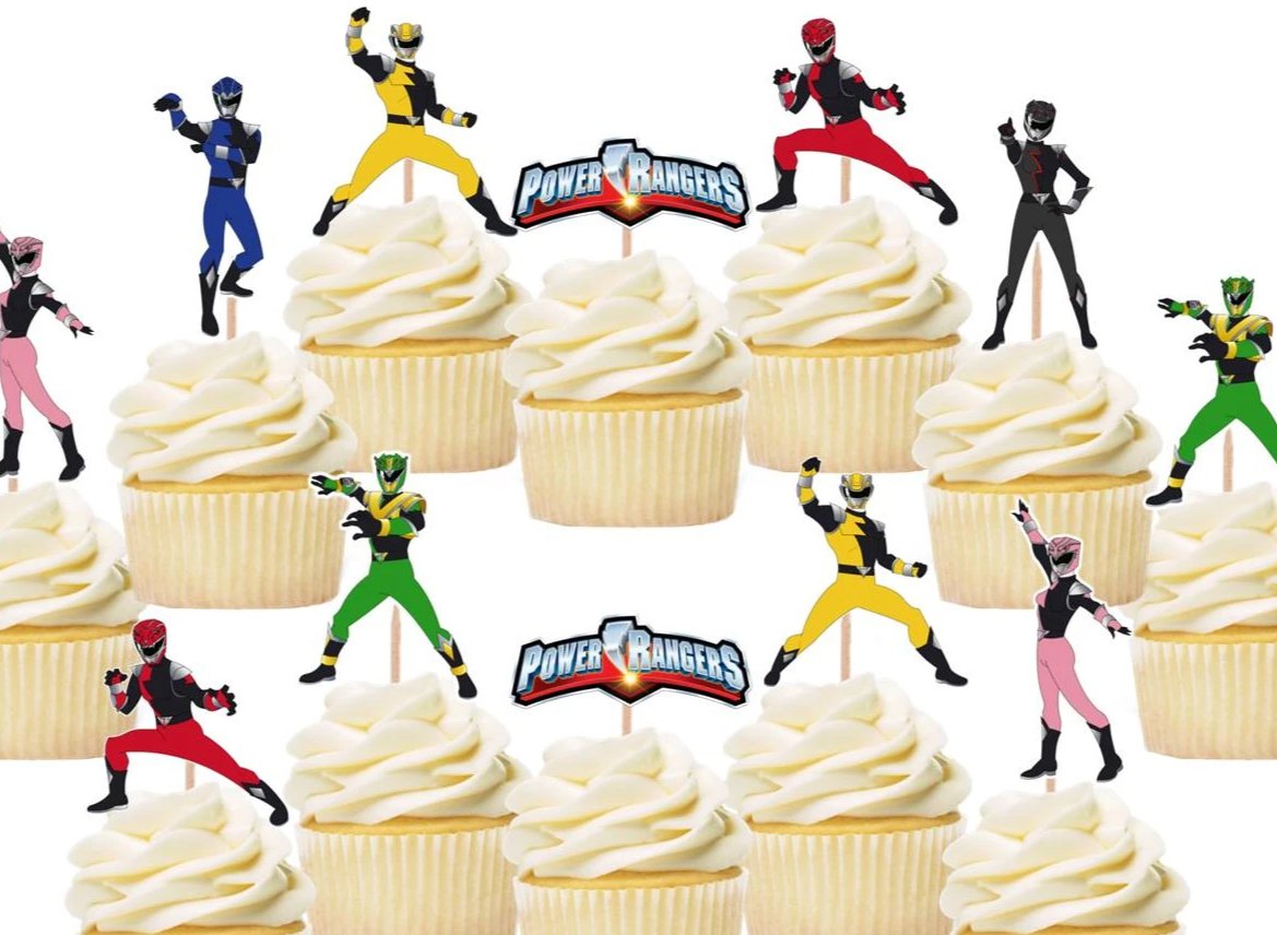 power rangers cupcake toppers, cake decorations