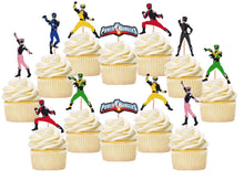 Load image into Gallery viewer, Power Rangers Cupcake Toppers, Handmade