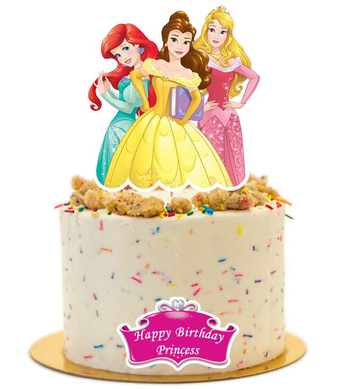 Amazon.com: Cakecery Princess Disney Edible Cake Image Topper Birthday Cake  Banner 1/4 Sheet : Grocery & Gourmet Food