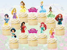 Load image into Gallery viewer, Disney Princess Cupcake Toppers, Party Supplies